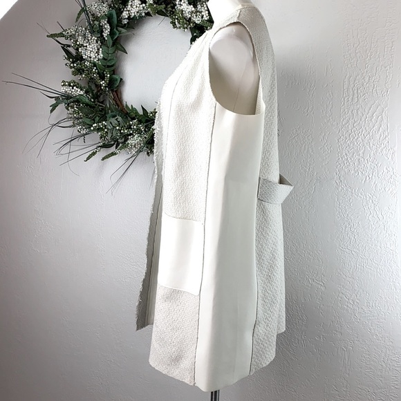 Elie Tahari Mixed Texture White Verina Vest - Picture 5 of 9